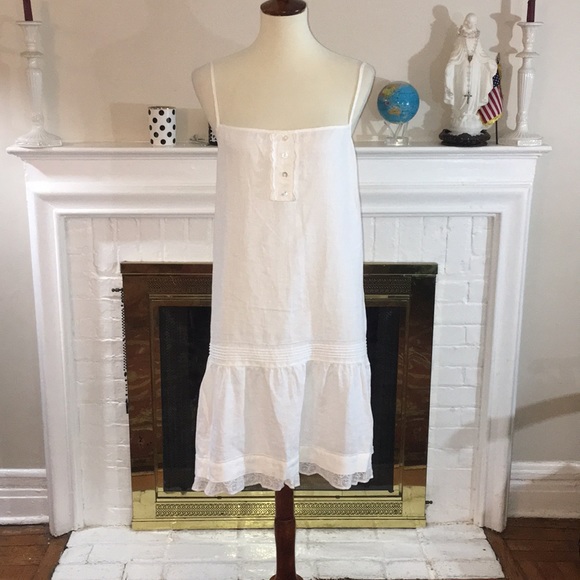 Juicy Couture Dresses | Juicy Couture White Linen Dress Sz 12 | Color: White | Size: 12 | Runwaydesign's Closet